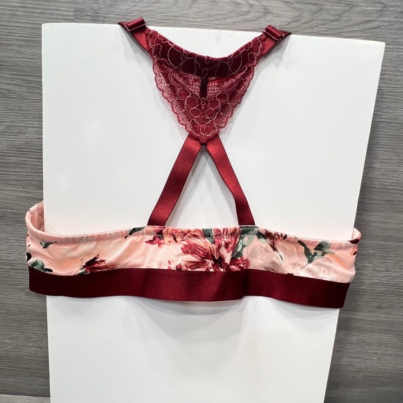 Cacique Pink Floral Boost Plunge Bra Front Closure 42C - Picture 2 of 10